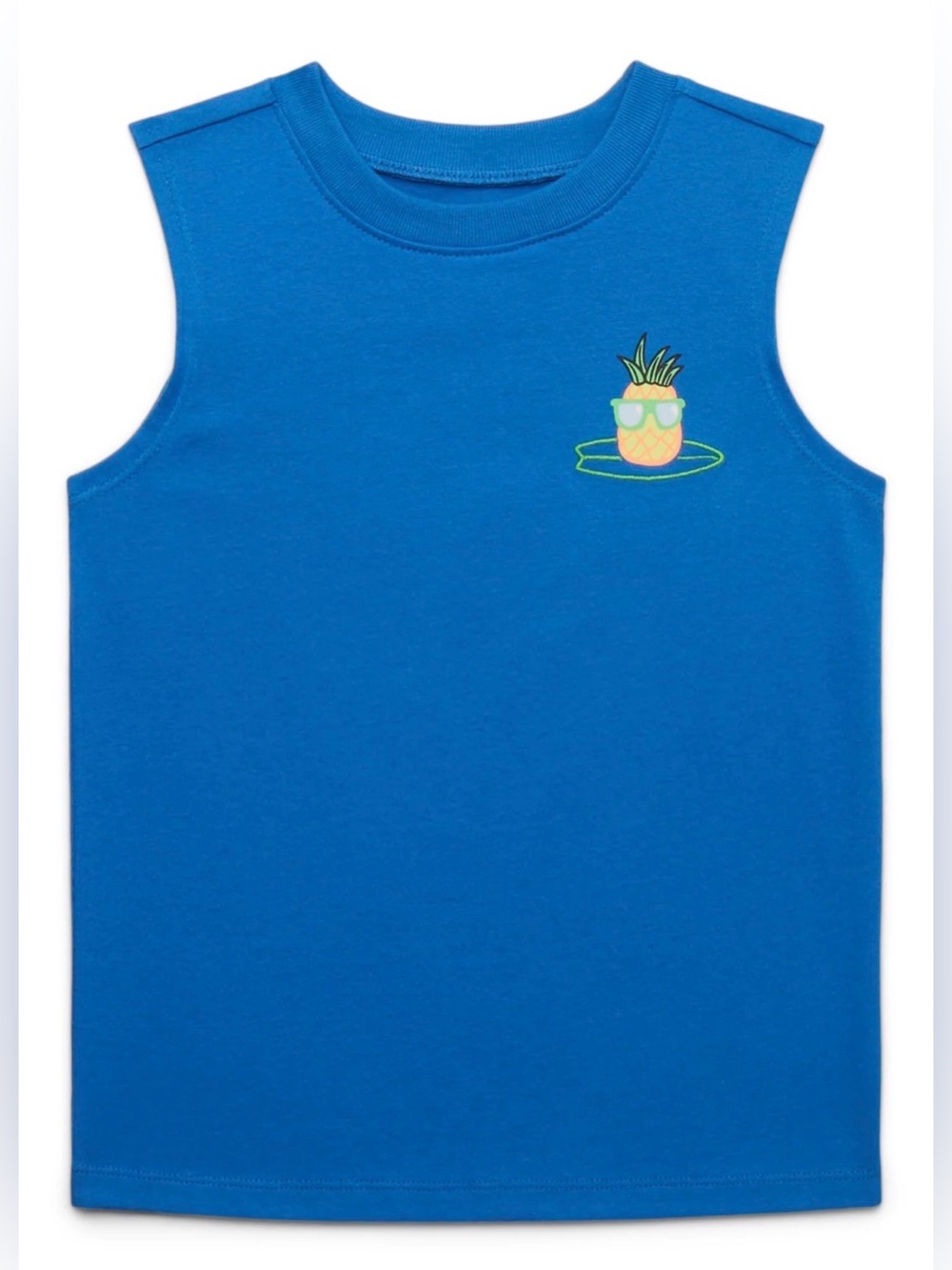 Garanimals Toddler Boys Blue “Swell Vibes” Pineapple Graphic Muscle Tank - Sz 5T
